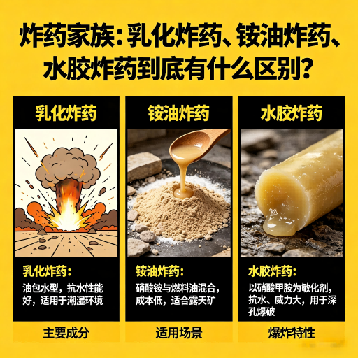 泉港炸药家族：乳化炸药、铵油炸药、水胶炸药到底有什么区别？